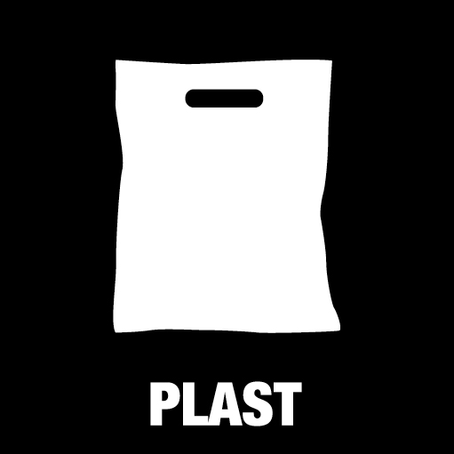 Piktogram Plast 15x15 cm Konturskåret Hvid