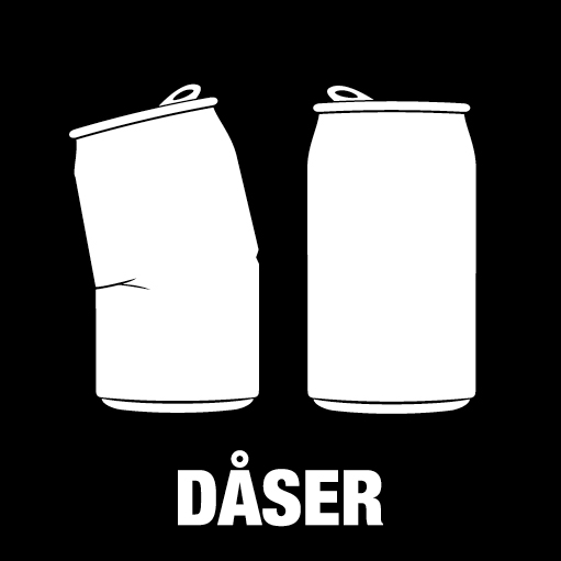 Piktogram Dåser 15x15 cm Konturskåret Hvid