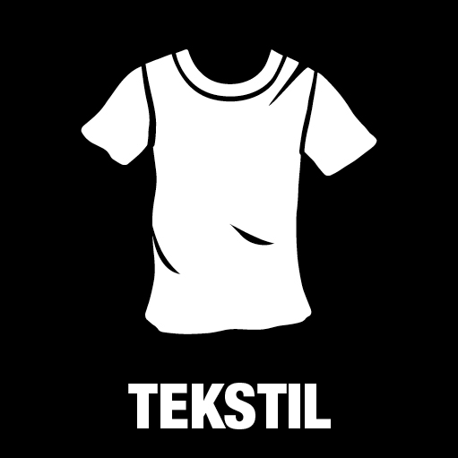 Piktogram Tekstil 15x15 cm Konturskåret Hvid