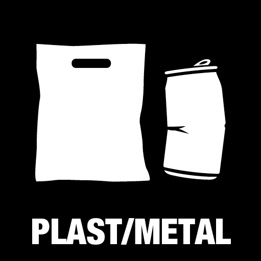 Piktogram Plast & metal 15x15 cm Konturskåret Hvid