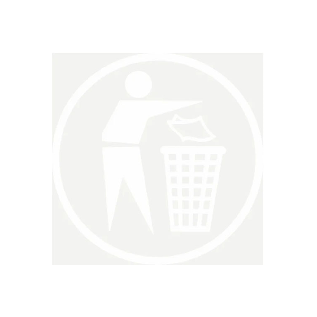Piktogram Avfallsetikett 15x15 cm Kontursnitt Hvit