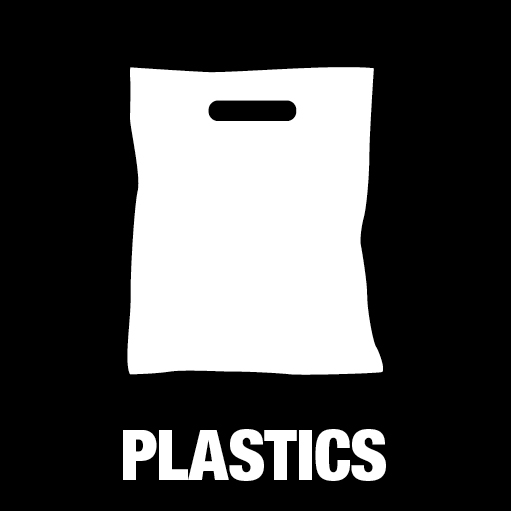 Pictogram Plastics 15x15 cm Outline cut White