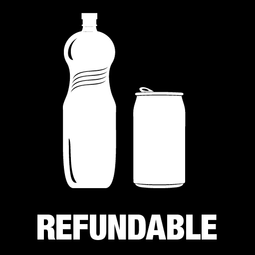 Pictogram Refundable 15x15 cm Outline cut White