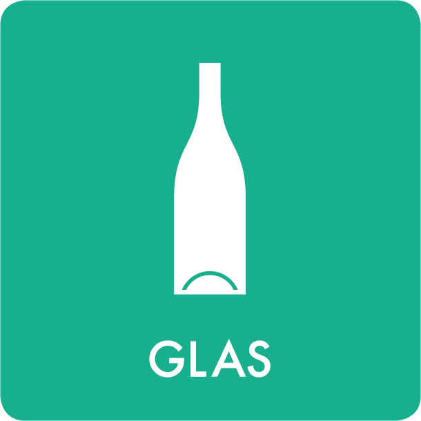 Piktogram Glas 12x12 cm Selvklæbende Lysegrøn