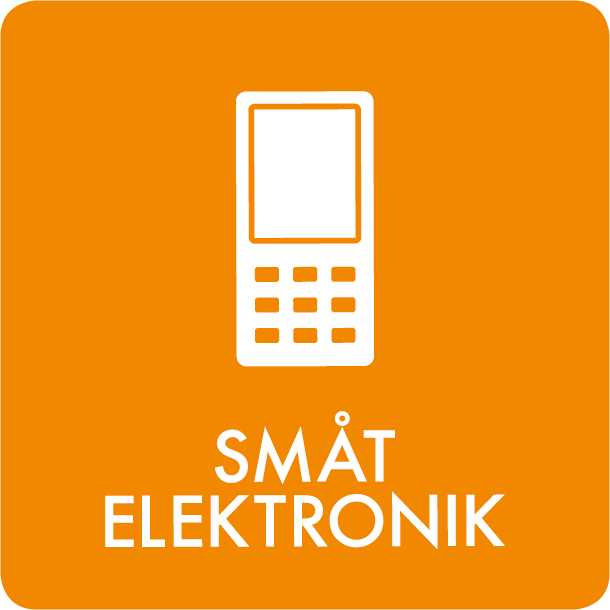 Piktogram Småt elektronik 12x12 cm Selvklæbende Orange