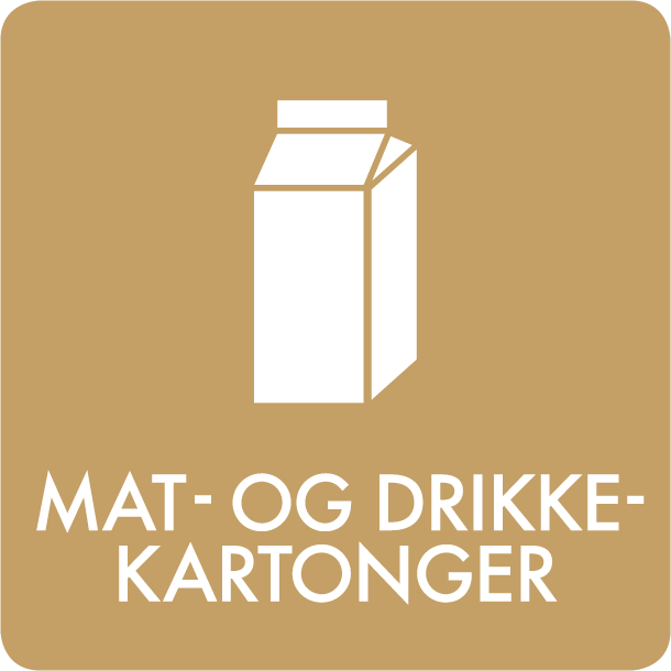 Piktogram Mat- og drikkekartonger 12x12 cm Selvklæbende Brun