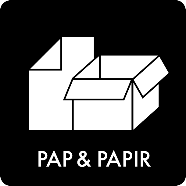 Piktogram Pap & papir 12x12 cm Selvklæbende Sort