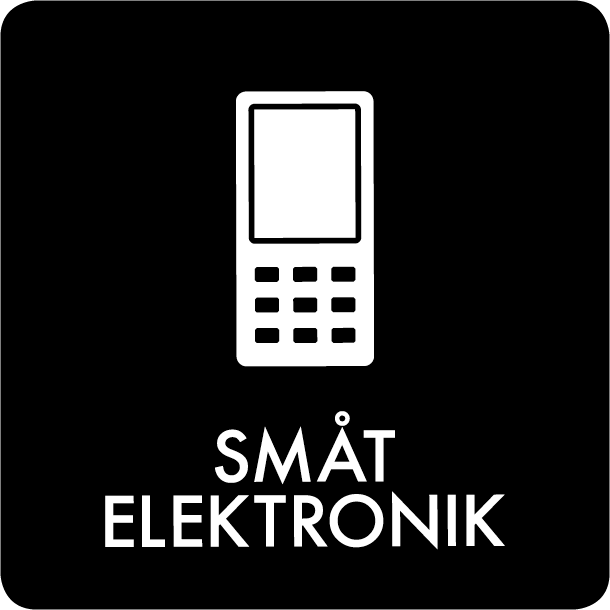 Piktogram Småt elektronik 12x12 cm Selvklæbende Sort