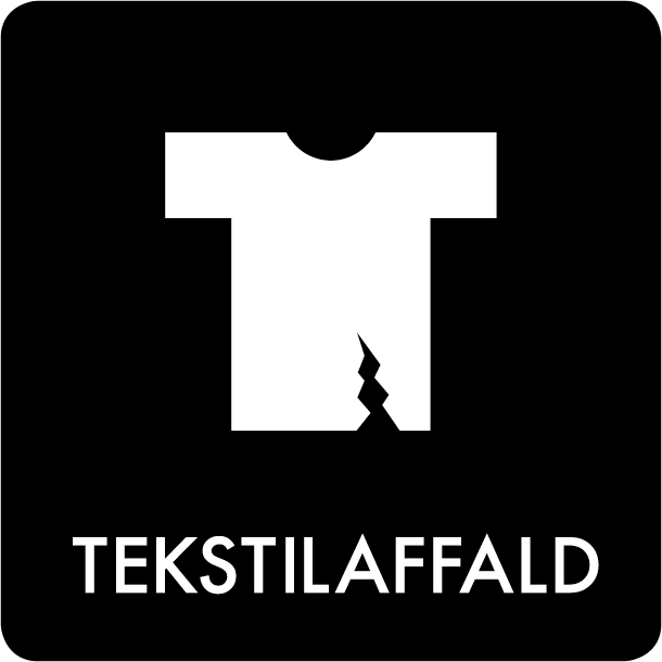 Piktogram Tekstilaffald 12x12 cm Selvklæbende Sort