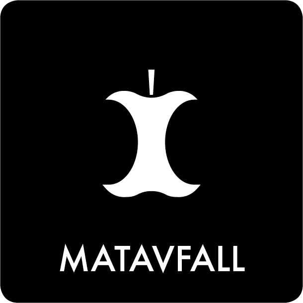 Piktogram Matavfall 12x12 cm Självhäftande Svart