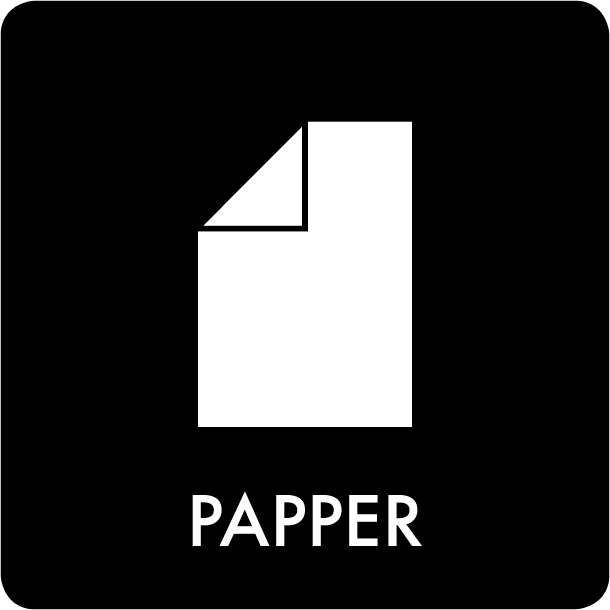 Piktogram Papper 12x12 cm Självhäftande Svart