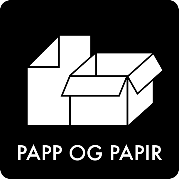 Piktogram Papp og papir 12x12 cm Selvklæbende Sort