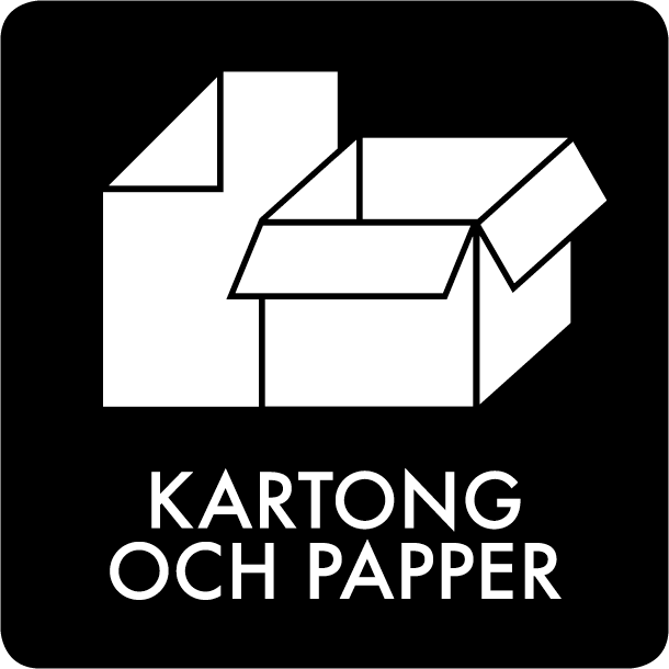 Piktogram Kartong och papper 12x12 cm Selvklæbende Sort