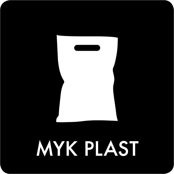 Piktogram Myk plast 12x12 cm Selvklæbende Sort