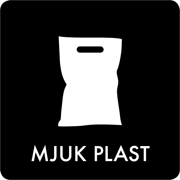 Piktogram Mjuk Plast 12x12 cm Selvklæbende Sort