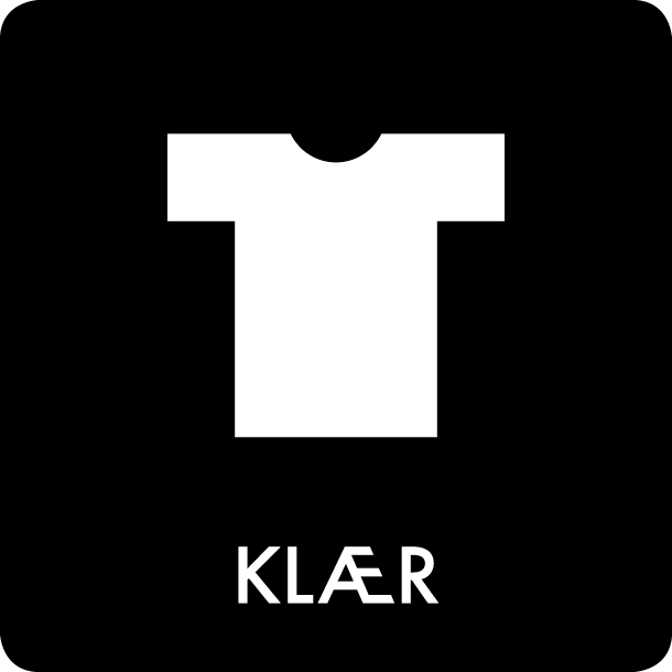 Piktogram Klær 12x12 cm Selvklebende Svart