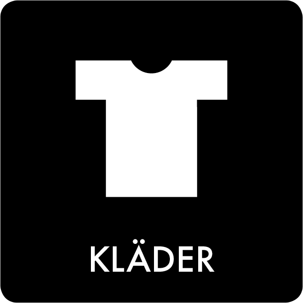 Piktogram Kläder 12x12 cm Selvklæbende Sort