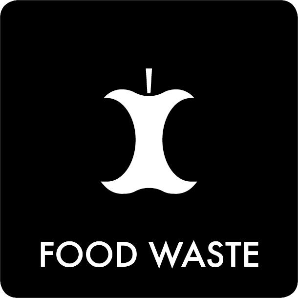 Pictogram Food waste 12x12 cm Sticker Black