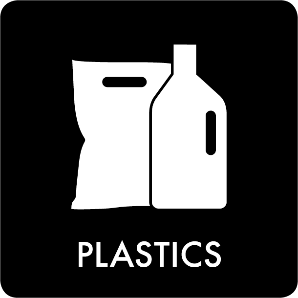 Piktogram Plastics 12x12 cm Självhäftande Svart