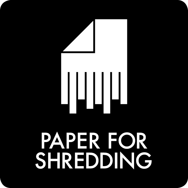 Piktogramm Paper for shredding 12x12 cm Aufkleber Schwarz