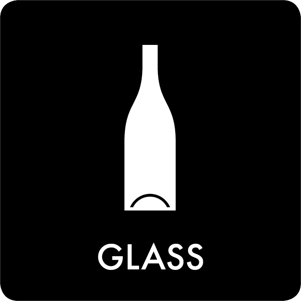 Piktogram Glass 12x12 cm Selvklebende Svart