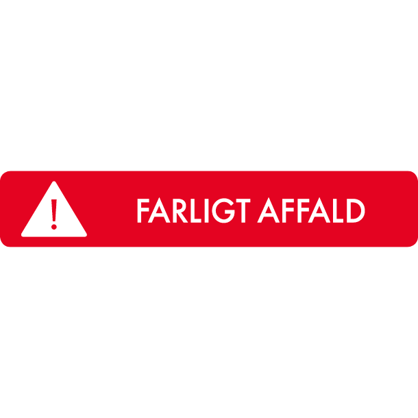 Piktogram Farligt affald 16x3 cm Selvklæbende Rød
