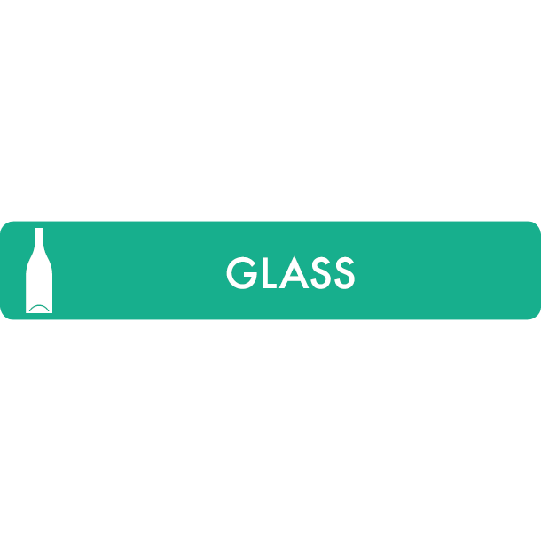 Piktogram Glass 16x3 cm Selvklebende Lysegrønn