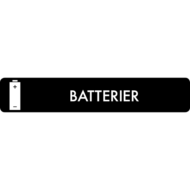 Piktogram Batterier 16x3 cm Selvklæbende Sort
