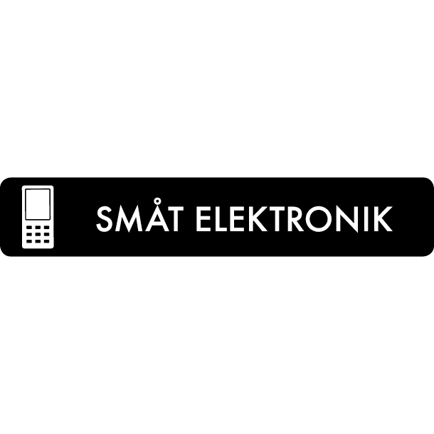 Piktogram Småt elektronik 16x3 cm Selvklæbende Sort