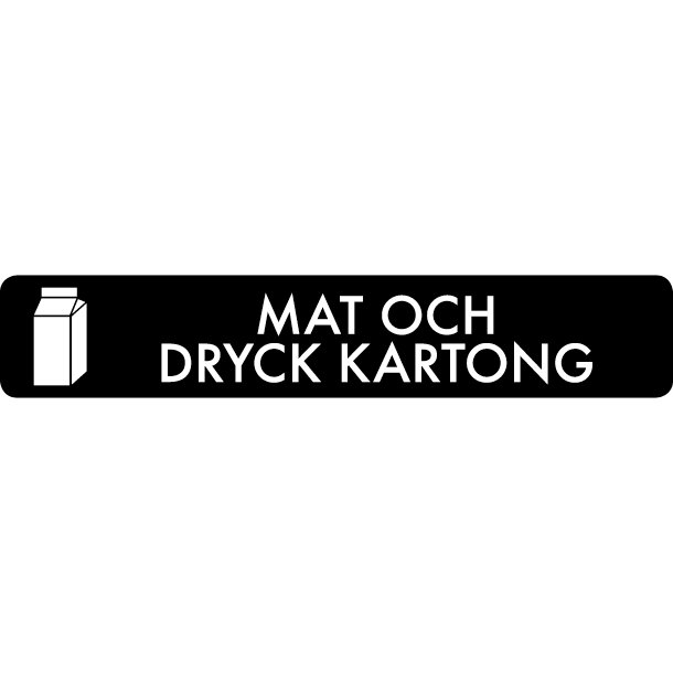 Piktogram Mat och dryck kartong 16x3 cm Självhäftande Svart