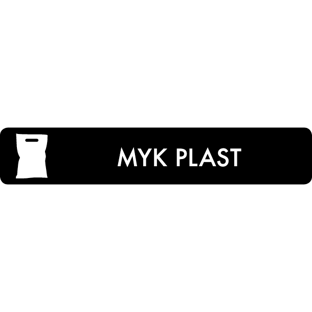 Piktogram Myk plast 16x3 cm Selvklæbende Sort