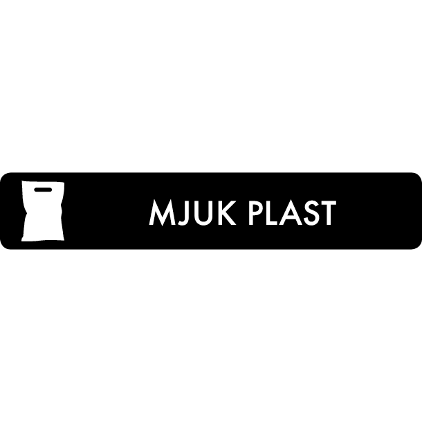 Piktogram Mjuk plast 16x3 cm Selvklæbende Sort