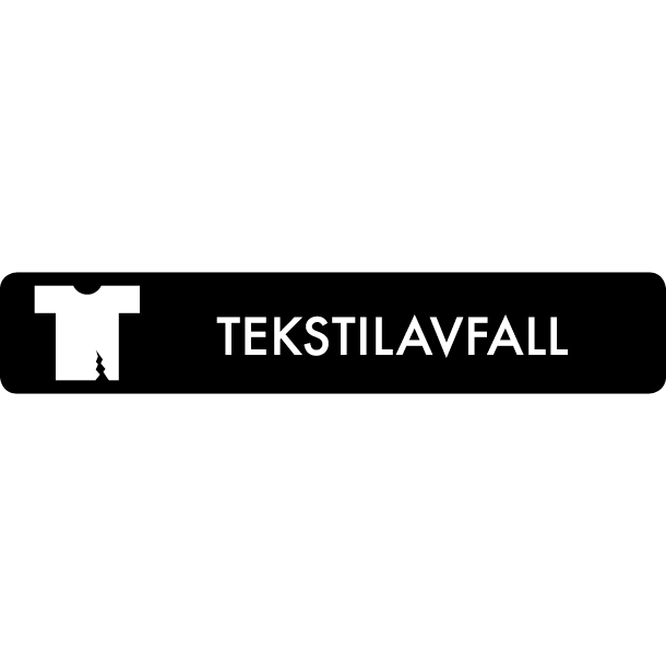 Piktogram Tekstilavfall 16x3 cm Selvklæbende Sort