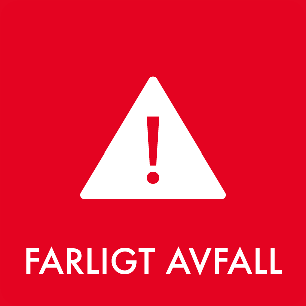 Piktogram Farligt avfall 12x12 cm Magnet Röd