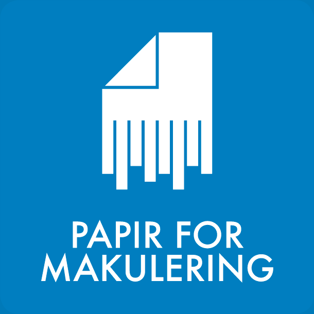 Piktogram Papir for makulering 12x12 cm Magnetisk Blå