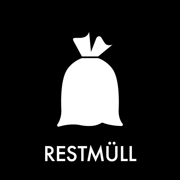 Piktogram Restmüll 12x12 cm Magnetisk Sort