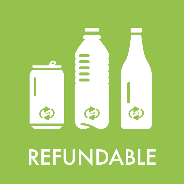 Piktogram Refundable 12x12 cm Magnetisk Ljusgrön