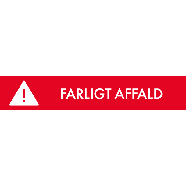 Piktogram Farligt affald 16x3 cm Magnetisk Rød