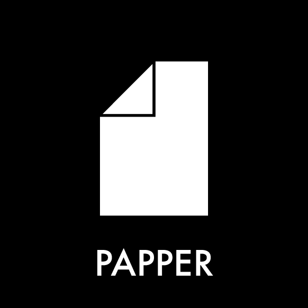 Piktogram Papper 12x12 cm Magnetisk Svart