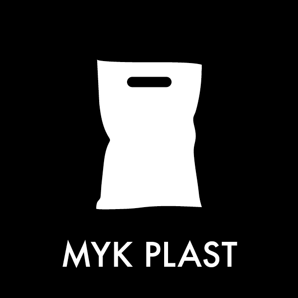 Piktogram Myk plast 12x12 cm Magnetisk Sort