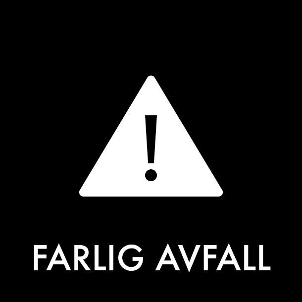 Piktogram Farlig avfall 12x12 cm Magnetisk Sort