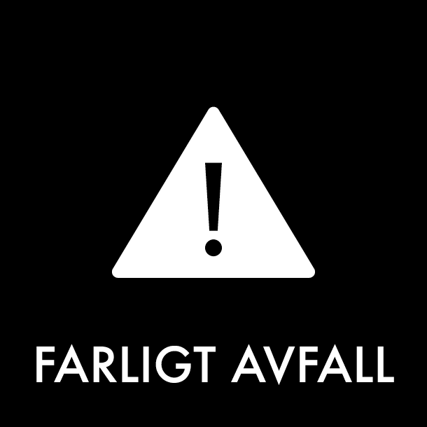 Piktogram Farligt avfall 12x12 cm Magnetisk Svart
