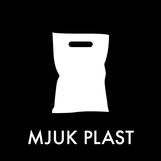 Piktogram Mjuk Plast 12x12 cm Magnetisk Svart