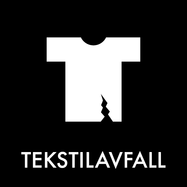 Piktogram Tekstilavfall 12x12 cm Magnetisk Sort
