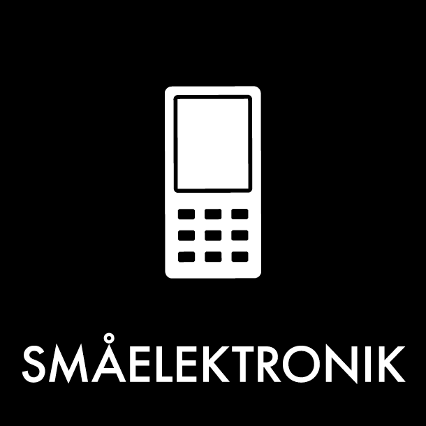 Piktogram Småelektronik 12x12 cm Magnetisk Svart