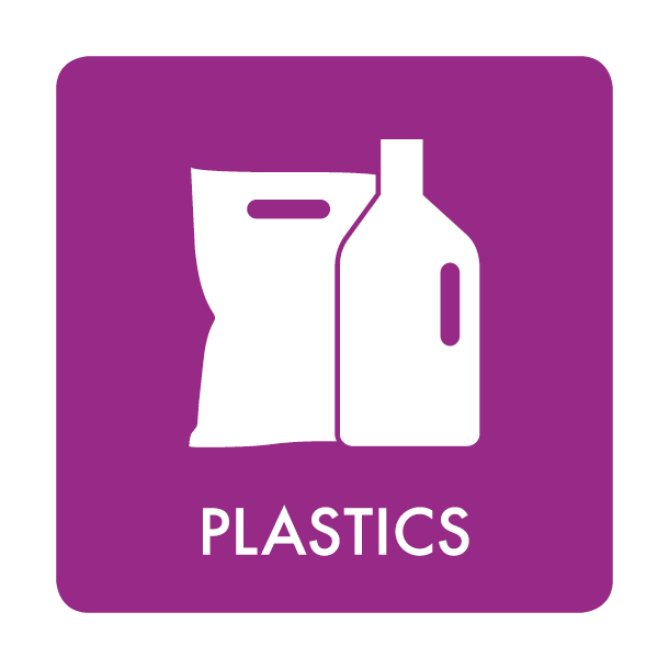 Pictogram Plastics 10x10 cm Self-adhesive Purple