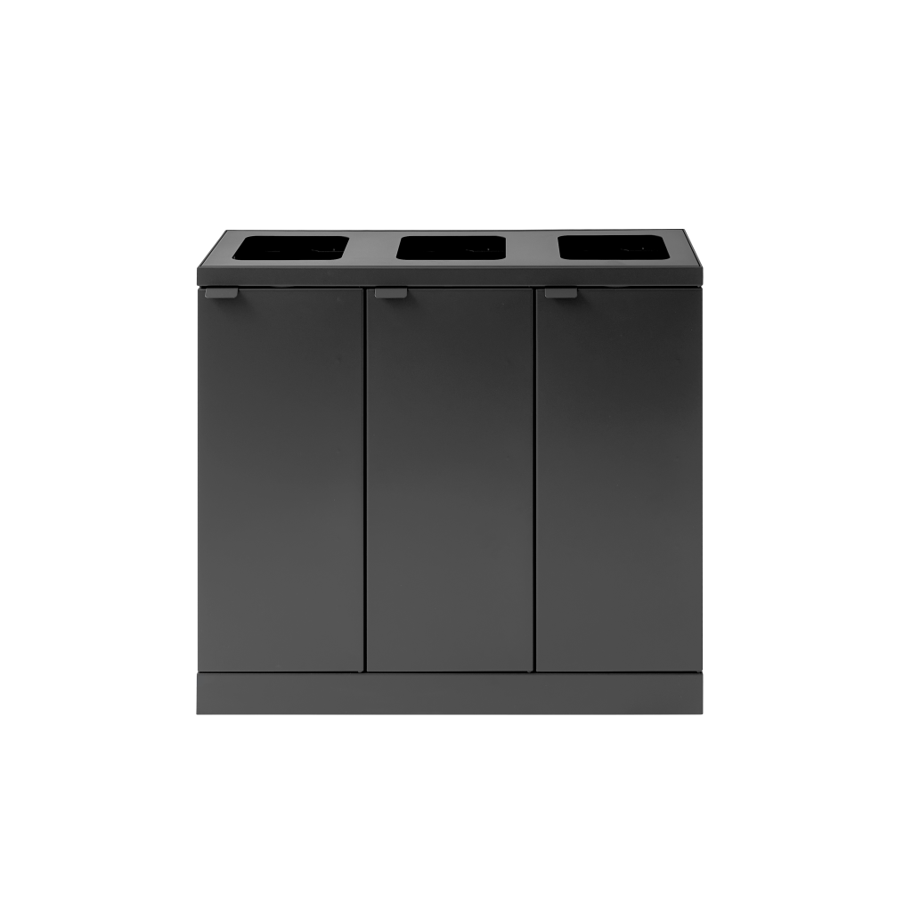 Bica Model 870 Affaldssortering 3x45 liter Åbne indkast Antracit