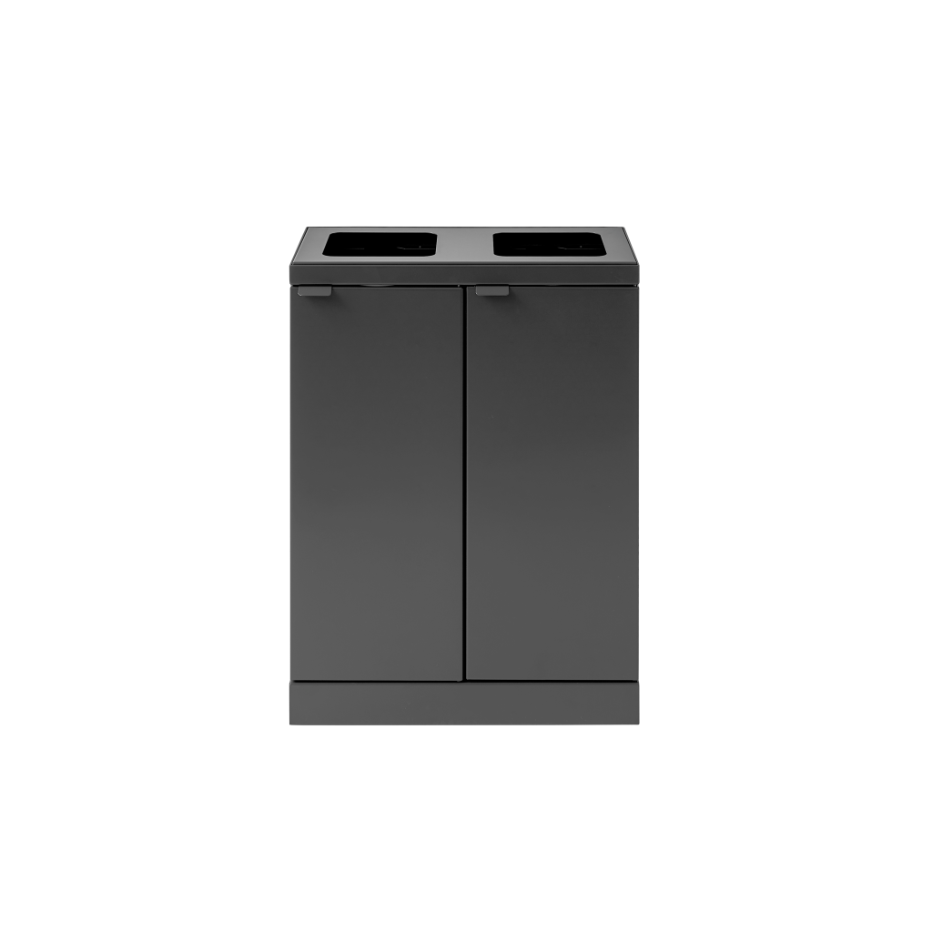 Bica Model 871 Avfallssortering 2x45 liter Åpne innkast Antrasitt