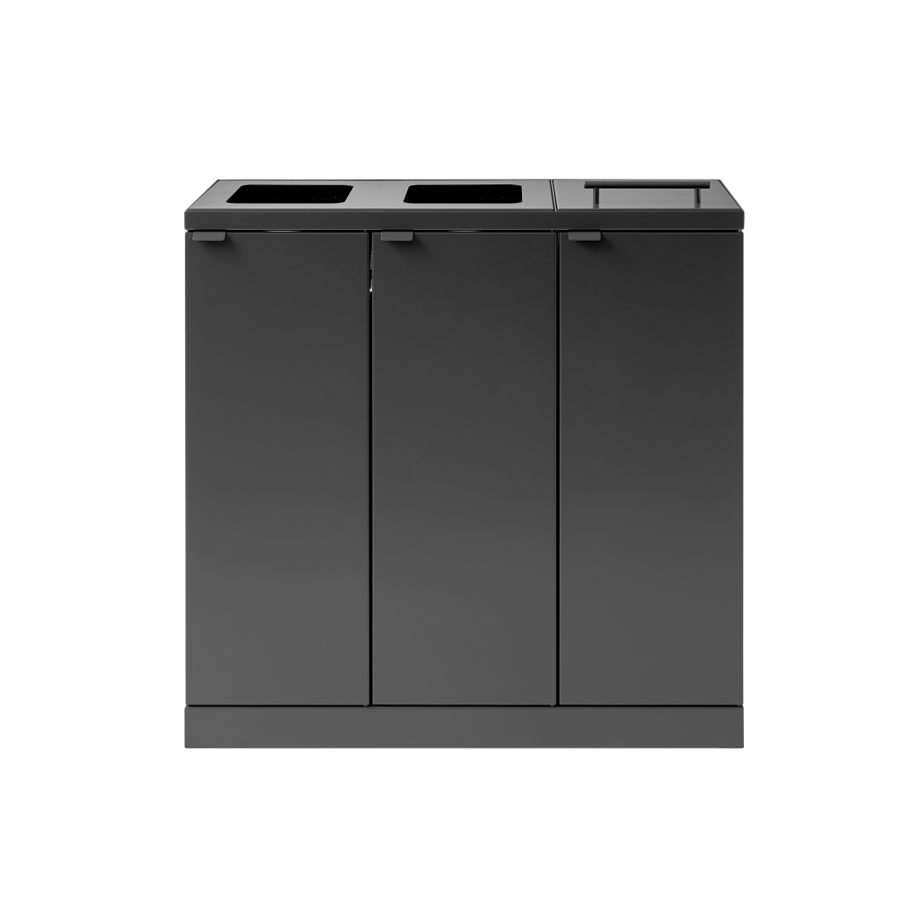 Bica Model 873 Avfallssortering 3x65 liter Løftelokk/åpne innkast