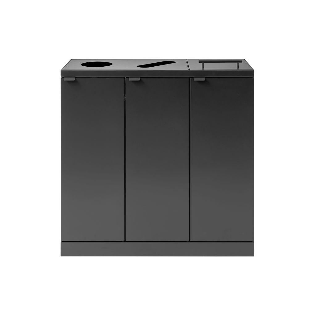 Bica Model 875 Avfallssortering 3x65 liter Løftelokk/formede innkast